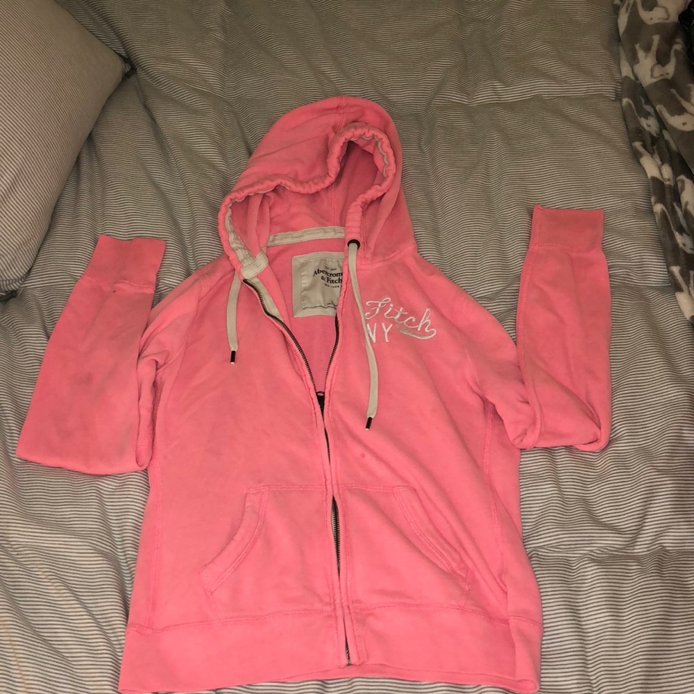 Abercrombie&Fitch pink zip up lightweight jacket